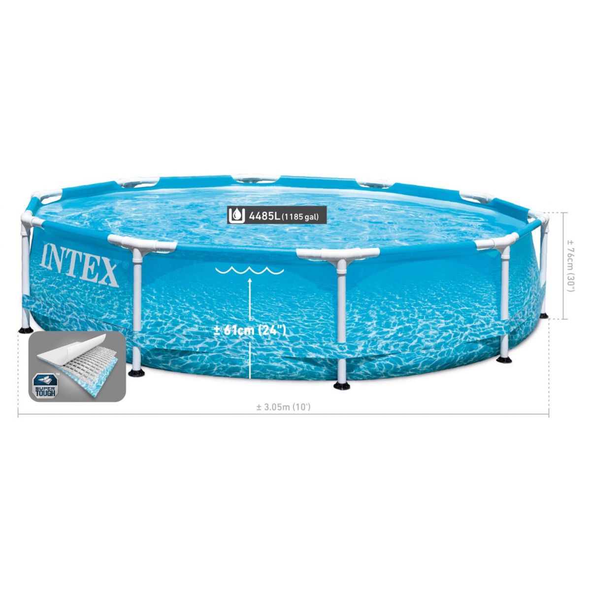 Бассейн каркасный 305×76 см, круглый, с фильтром-насосом, Intex, 28208NP Бассейн каркасный 305×76 см, круглый, с фильтром-насосом, Intex, 28208NP