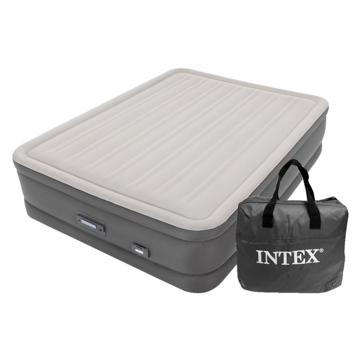 Надувная кровать 152х203х46 см двуспальная, встроенный насос, USB, LED, INTEX 64770 Надувная кровать 152х203х46 см двуспальная, встроенный насос, USB, LED, INTEX 64770