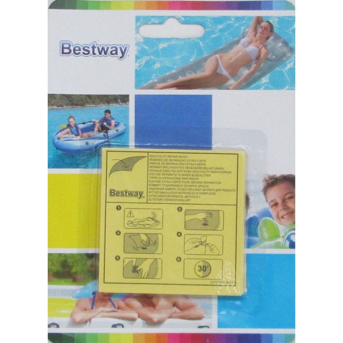 Ремкомплект влагостойкий 6 шт. 42×42 мм для виниловых изделий BESTWAY 62091 Ремкомплект влагостойкий 6 шт. 42×42 мм для виниловых изделий BESTWAY 62091