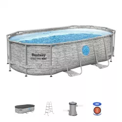 Каркасный бассейн 427x250x100 см овальный с аксессуарами и фильтром BESTWAY 56714