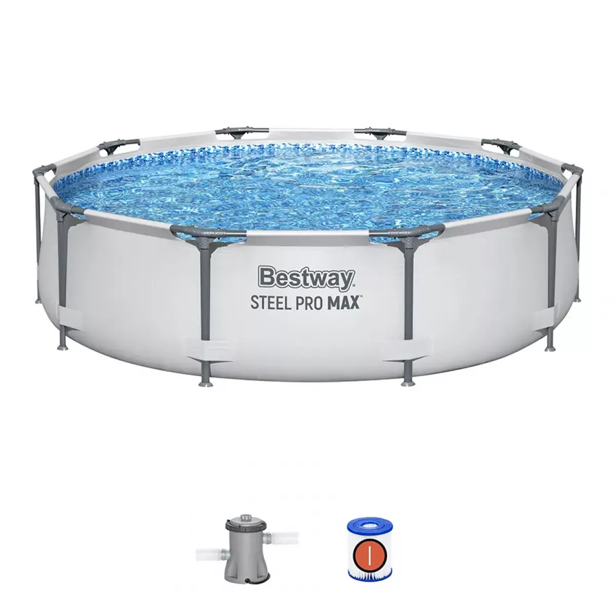 Бассейн каркасный 305x76 см с фильтром-насосом круглый BESTWAY 56408 Бассейн каркасный 305x76 см с фильтром-насосом круглый BESTWAY 56408
