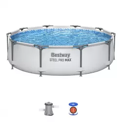 Бассейн каркасный 305x76 см с фильтром-насосом круглый BESTWAY 56408