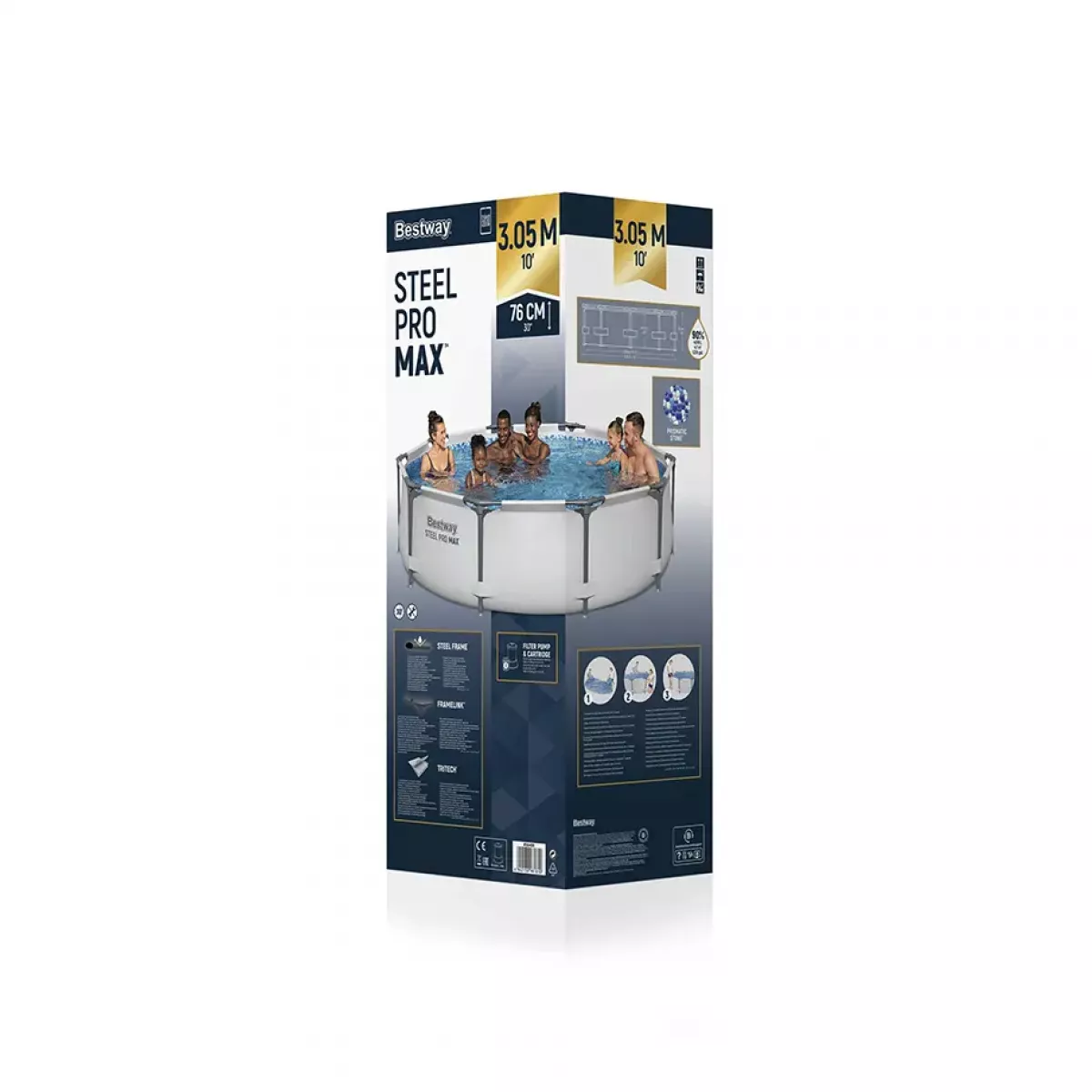 Бассейн каркасный 305x76 см с фильтром-насосом круглый BESTWAY 56408 Бассейн каркасный 305x76 см с фильтром-насосом круглый BESTWAY 56408