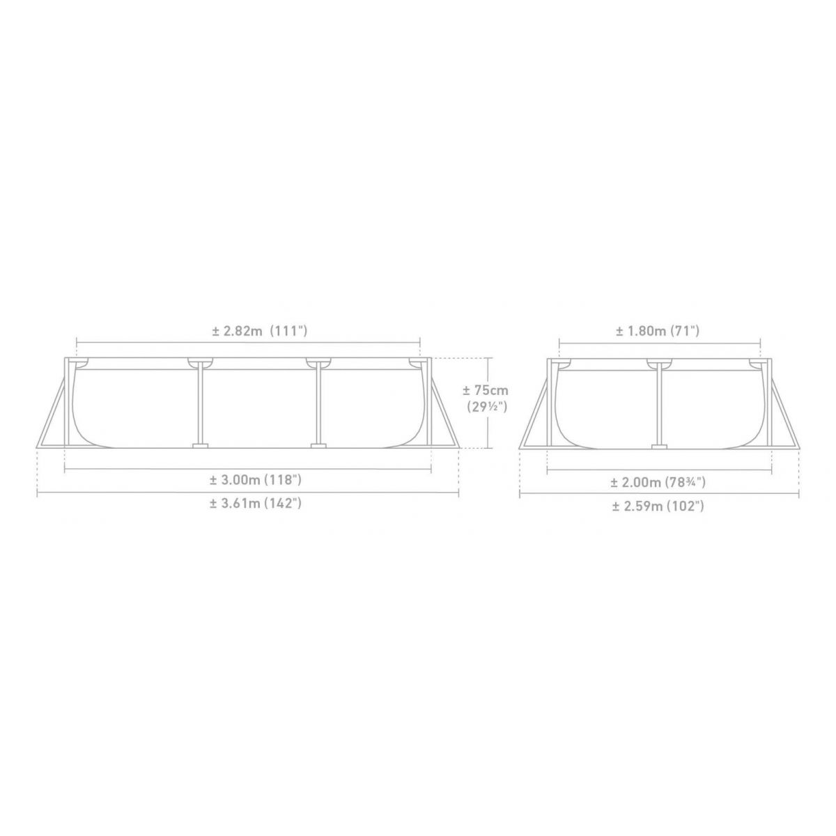 Бассейн каркасный 300x200x75 см прямоугольный без фильтра-насоса INTEX 28272NP Бассейн каркасный 300x200x75 см прямоугольный без фильтра-насоса INTEX 28272NP