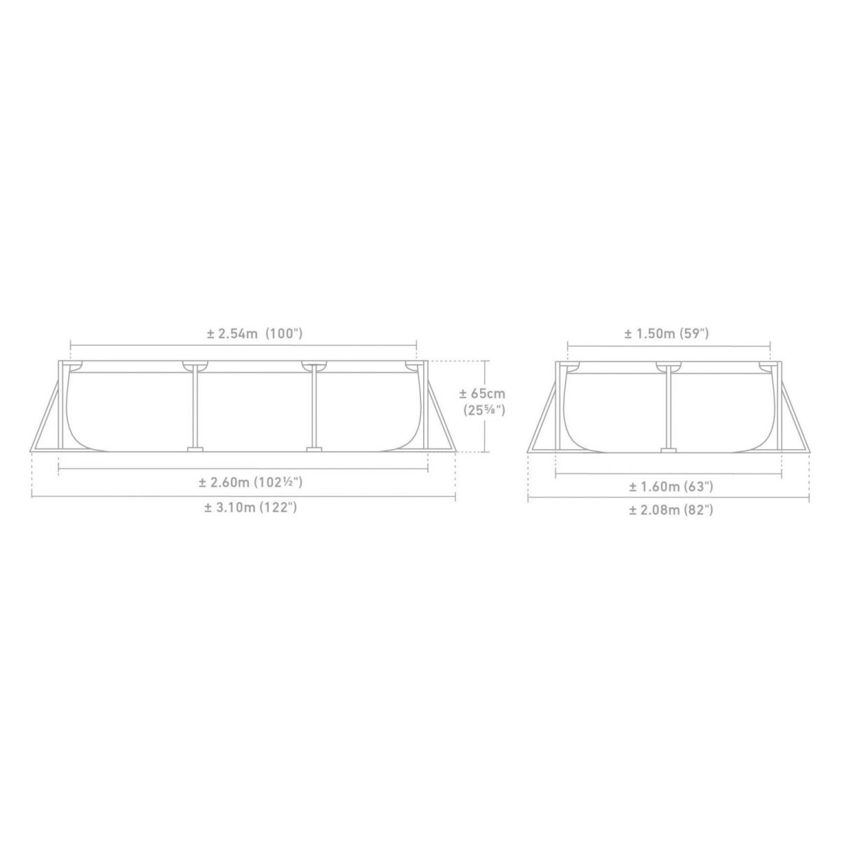 Бассейн каркасный 260x160x65 см без фильтра-насоса, INTEX 28271NP Бассейн каркасный 260x160x65 см без фильтра-насоса, INTEX 28271NP